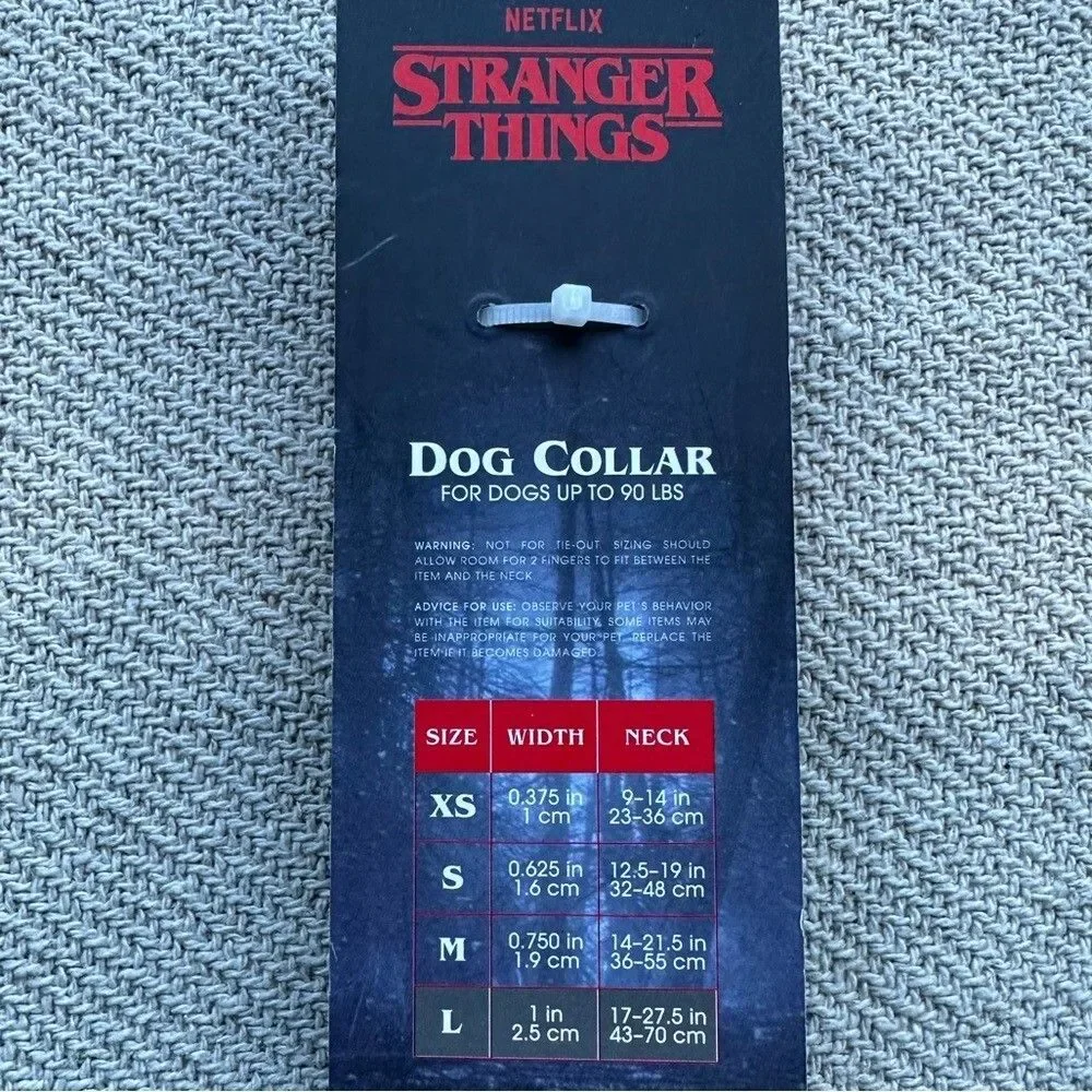 STRANGER THINGS Dog Collar Size Large NWT Gift Black Puppy Netflix Adjustable